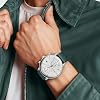 Titan Quartz Chronograph Silver Dial Leather Strap Watch for Men-NS90146SL01/NT90146SL01, Dark Green Colour, free size, Classic