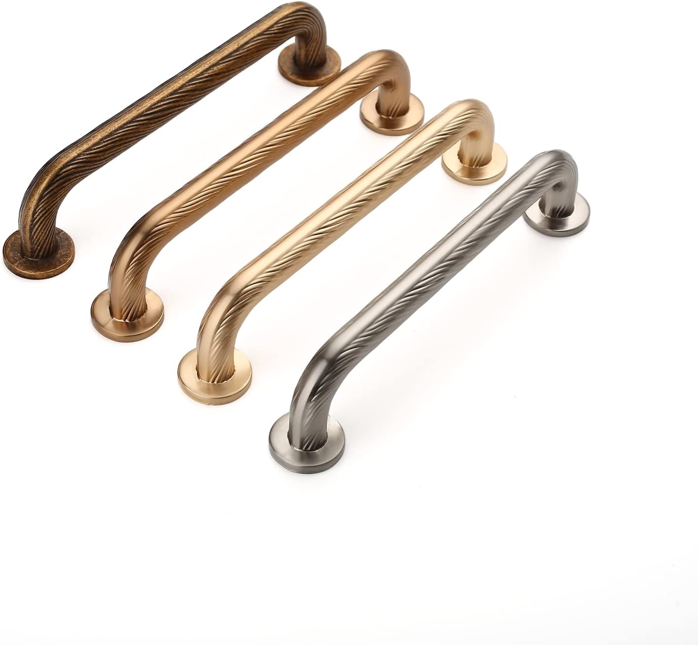 9BUILD 6 Pack Brushed Brass Cabinet Pulls 5 Inch knurled Kitchen Cabinet Handles Cabinet Hardware Kitchen Handles for Cabinets Cupboard Handles Brass Dresser Pulls Drawer Handle