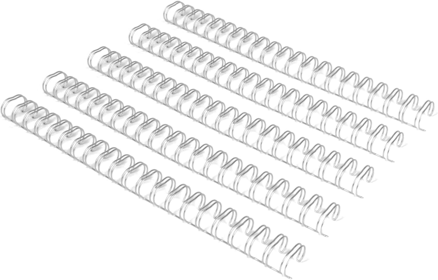 RAYSON Double Loop Binding Wire Spines, 9/16 Inch, 2:1 Pitch Binding Wires Capacity 125 Sheets, 21-Loops for Letter Size Paper, Silver Wire Binding Spiral Pack of 100