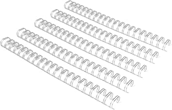 RAYSON Binding Wire Spines، 7/8 Inch، 21 Pitch Double Loop Binding Wires Capacity 220 Sheets، 21-Loops for Letter Size Paper، Silver Color Binding Spiral Pack of 50