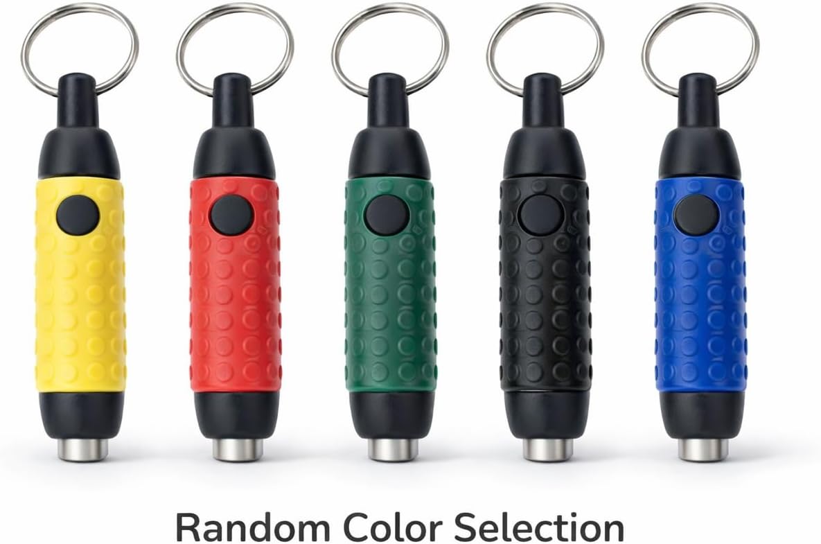 Retractable Havana Cigar Punch Cutter with Keychain – Stainless Steel Punch, Rubberized Grip – 1 Pack, Random Color Sent
