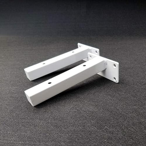 Miniatura 5 de Soporte de estante de tubo cuadrado flotante blanco, montado en la pared, soportes de soporte de ángulo oculto de 90 grados, soporte de estante de