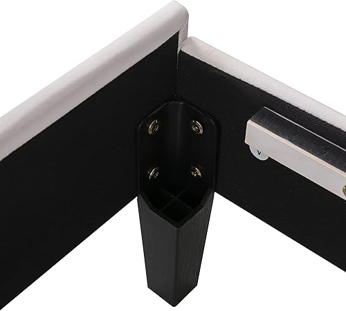 Miniatura 7 de Merax Cama de plataforma tapizada tamaño Queen con marco de madera con patrón de flores cabecera de terciopelo para dormitorio, niños, niñas y
