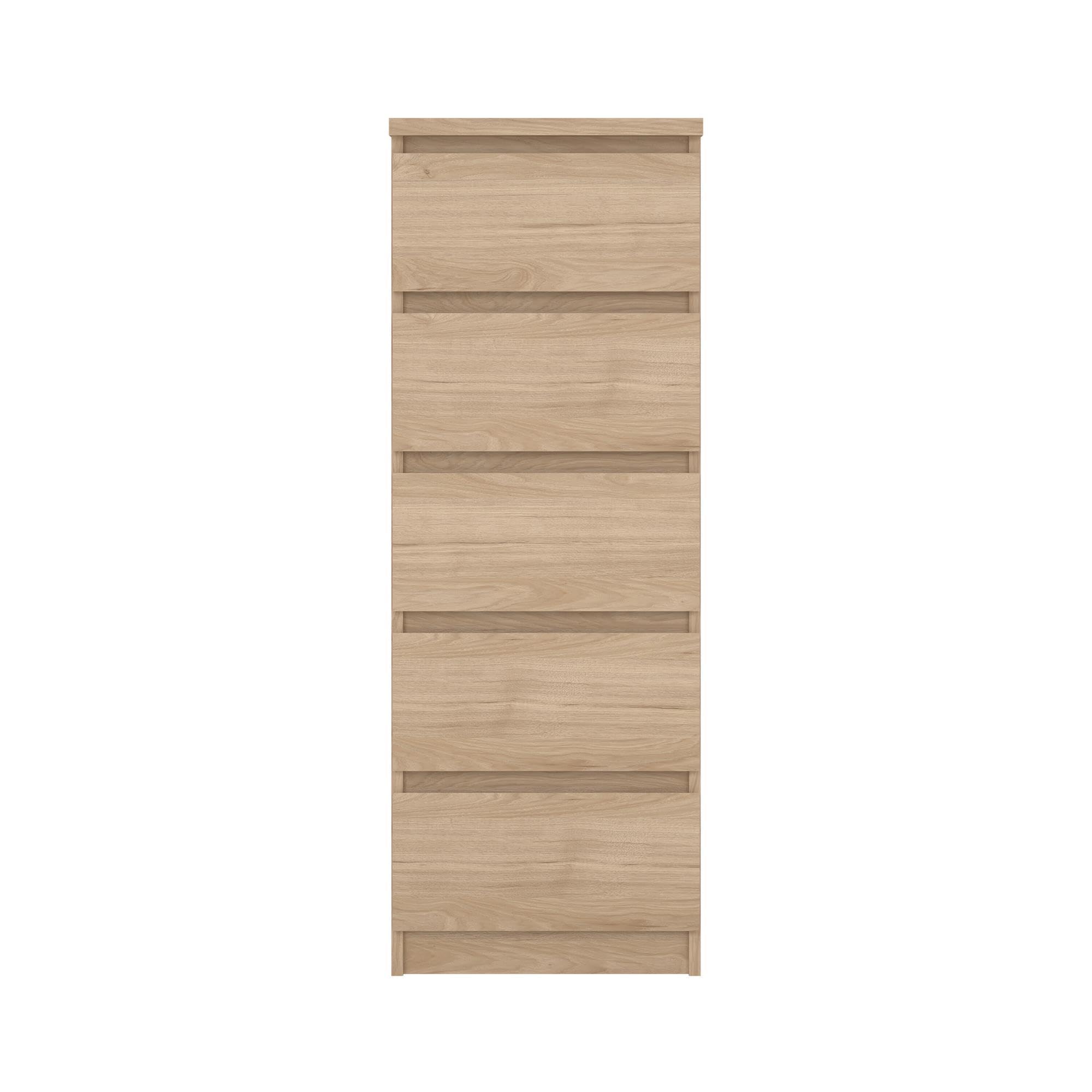 Cómoda, Cajonera Dormitorio SIL Oak con 5 Cajones, Color Jackson Hickory, 41 x 50 x 112 cm