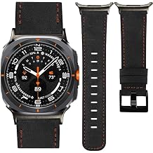 Samsung Galaxy Watch 7 Ultra 47 mm Band 2024 ile Uyumlu Deri Bantlar, Erkekler Kad nlar i in  st Tah l Hakiki Deri Yedek Kay