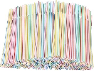 200PCS Drinking Straws, Disposable Flexible Plastic Straws ( Assorted Colors )for Home Parties, Bar, Beverage Shops