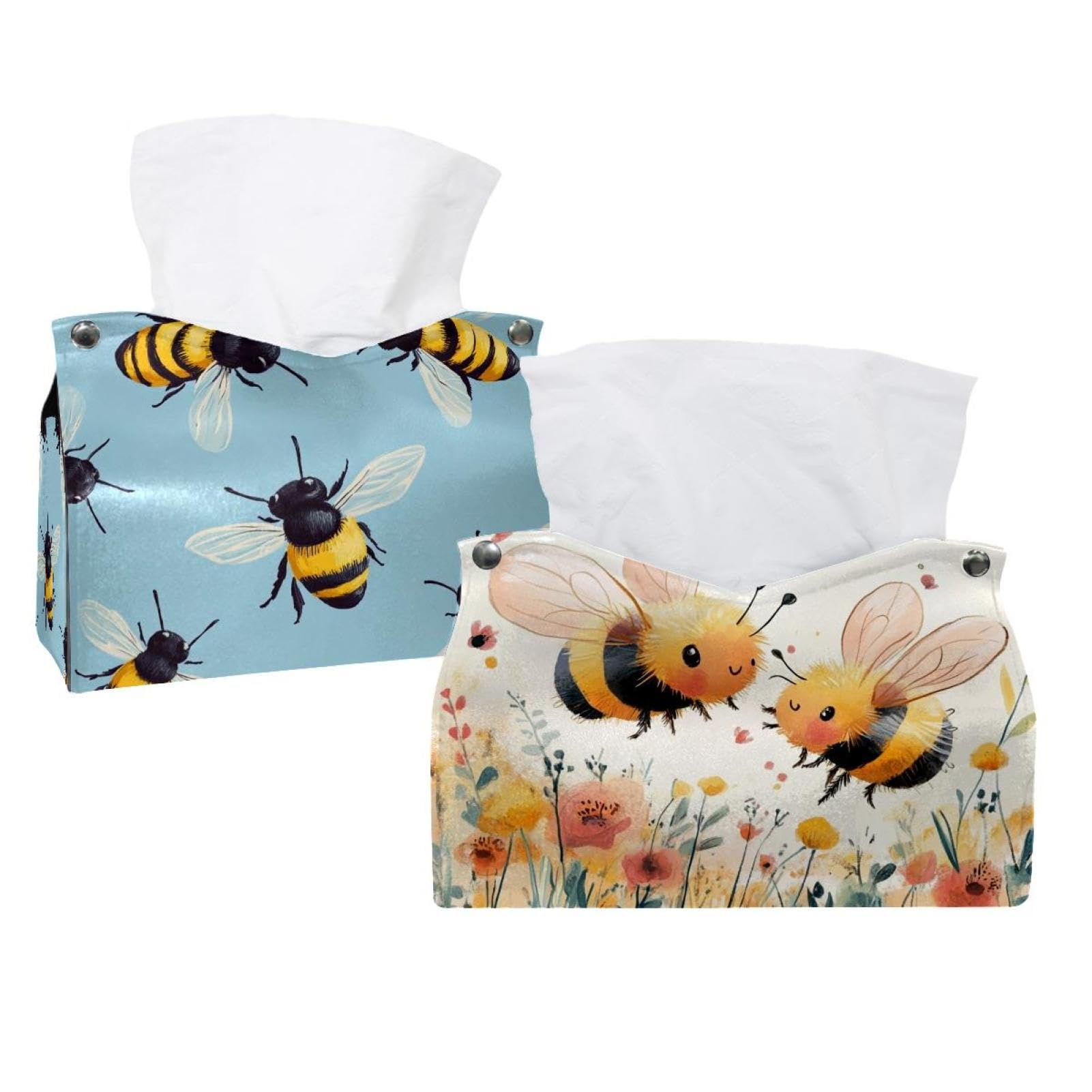 Porte-mouchoirs abeille 19x12,7x15cm | Boîte à mouchoirs originale et support table