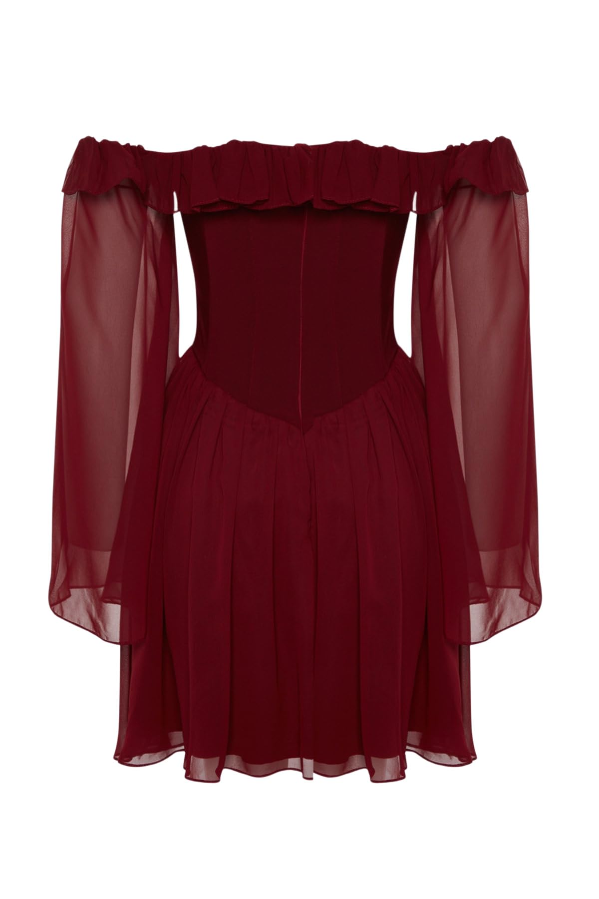 Trendyol Abito da Donna TPRSS23EL00096, Borgogna, 38