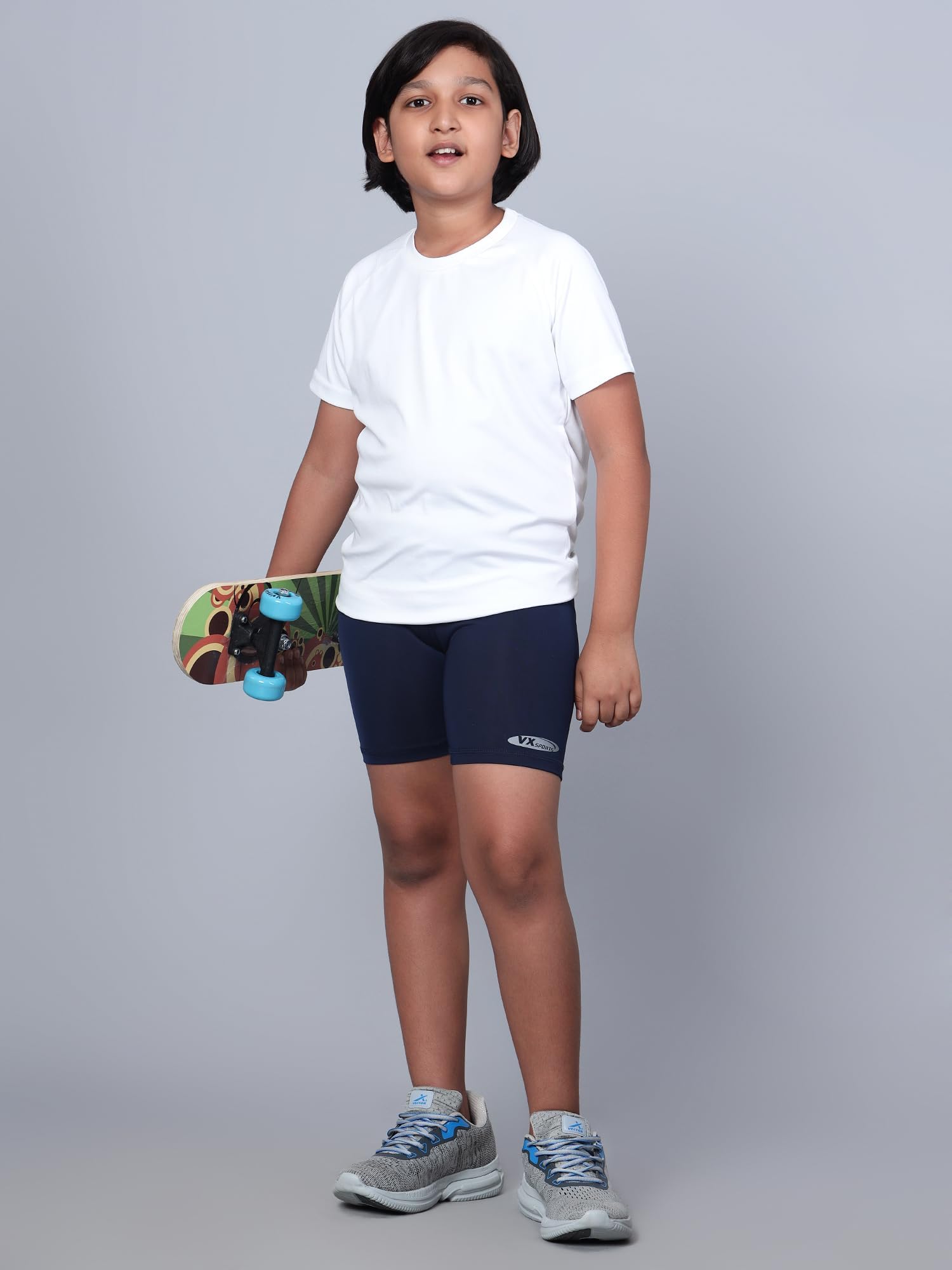Vector X OKS-224 Kids Compression Half Bottom Shorts (34, Navy) - Image 6 thumbnail