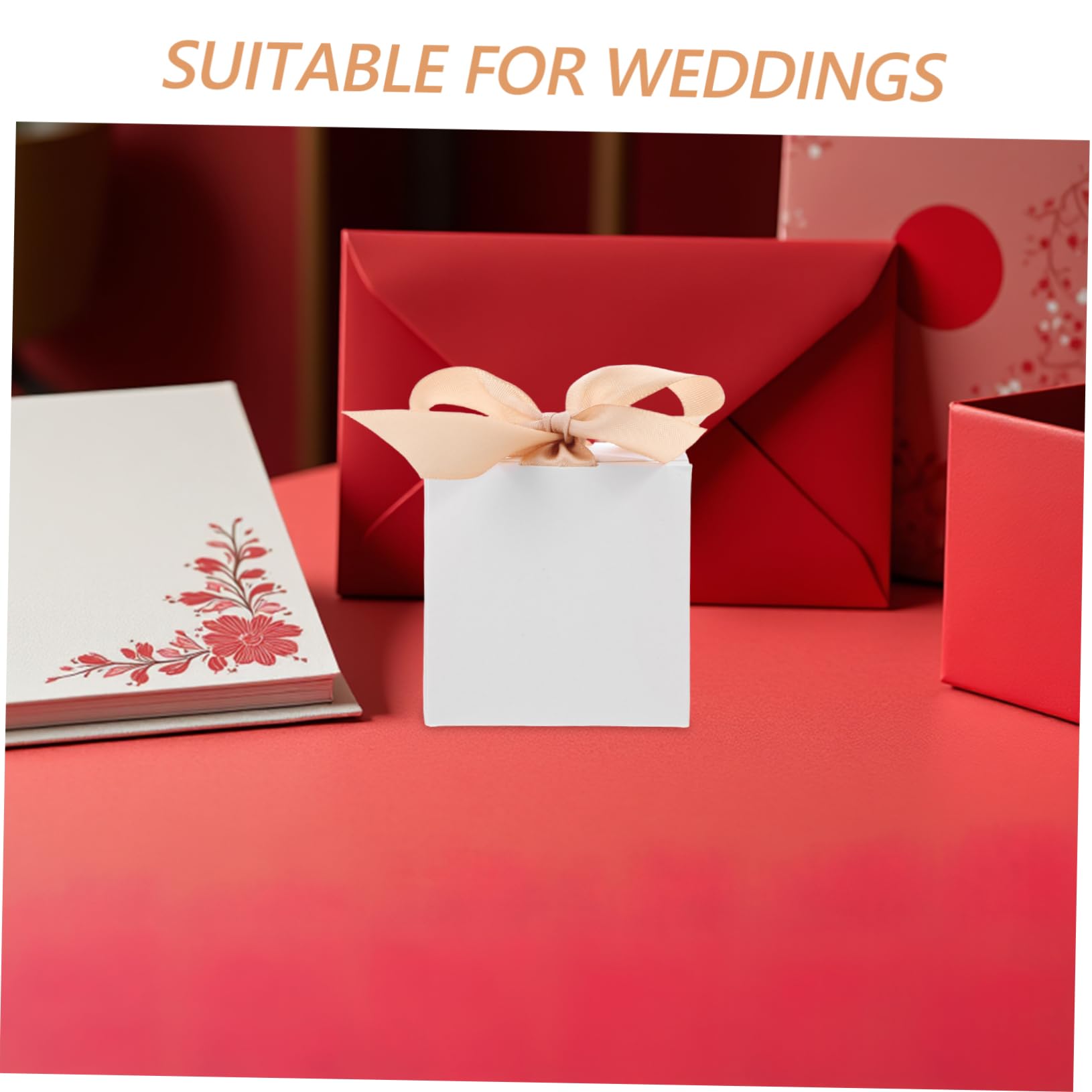Mipcase 50sets Scatole Bianche Per Dolcetti Scatole Per Bomboniere Per Feste Piccole Per Dolcetti Con Nastro Confezioni Decorative Per Ospiti Souvenir Nozze Compleanno e Shower
