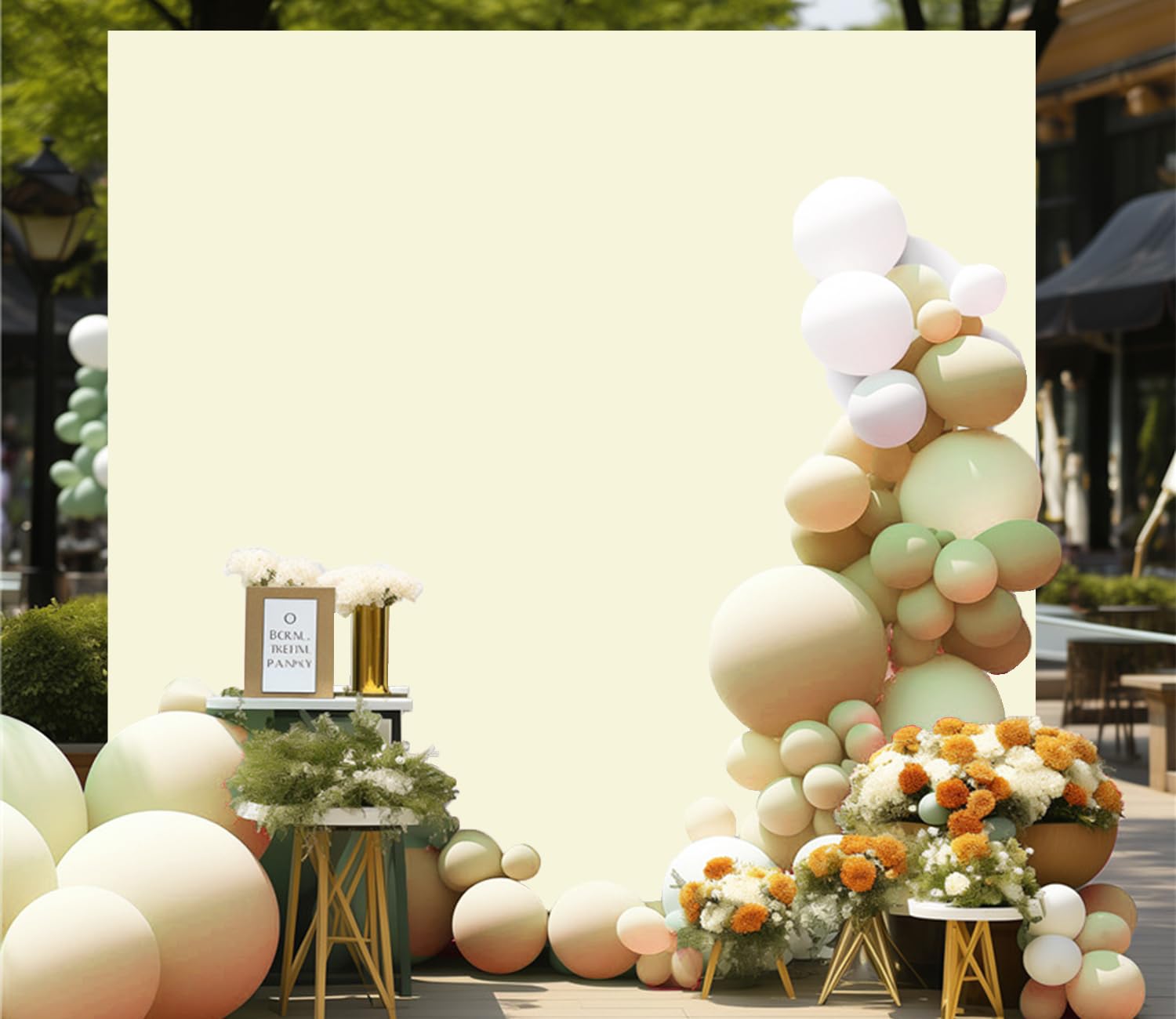 Set Di 2 Coperture Elastiche In Spandex Per Arco Sfondo 1,8x7,6m + 2,7x1,2m Con Adesivi 'Baby In Bloom' E 'Happy Engagement' Per Feste - 4