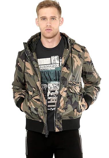 guess camo bomber jacket