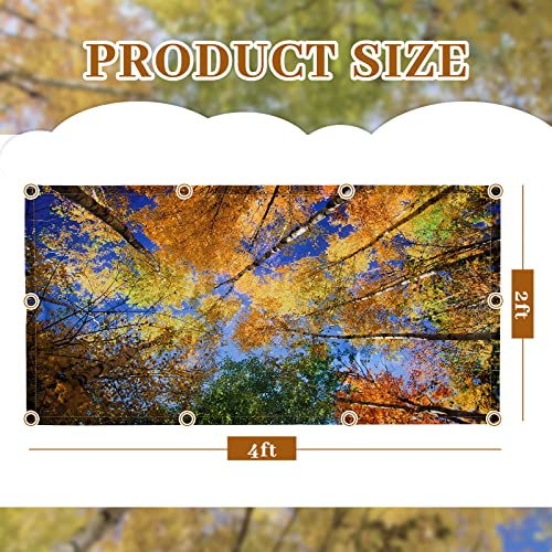 Image of Hortsun 4 Pack 4 x 2 Feet Fluorescent Light Covers, Magnetic Light Filters for Classroom Ceiling, Decorative Lights Shade for Office Home Hospital(Tree)