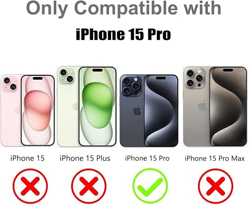 Miniatura 6 de Jefonha Funda magnética para iPhone 15 Pro, compatible con Magsafe Cool Astronauta, diseño translúcido mate, funda protectora a prueba de golpes