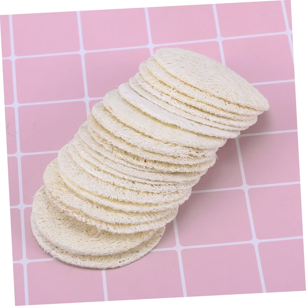 Healvian 500 Piezas Almohadillas De Lufa Esponja Facial Esponjas De Lufa Exfoliantes Almohadillas Redondas De Algodón De Bambú Almohadillas Exfoliantes Depurador Tina Protección De La Piel