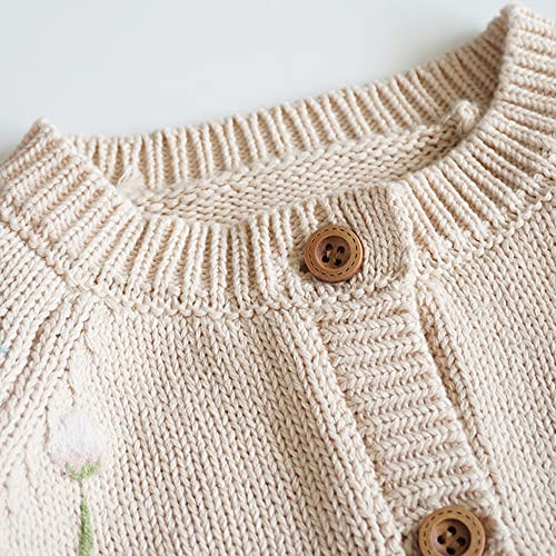 Baby Girl Cardigan Sweater Toddler Knit Embroidery Button Long Sleeve Coat Outwear Fall Winter Clothes4
