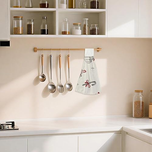 Miniatura 5 de Retro Turkey Kitchen Hand Towels 2Pcs Kitchen Decor Candy Cane Towels with Hanging Loop Soft Absorbent Microfiber Washcloth Dragon Towel for Bar