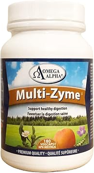 OmegaAlpha Multi-Zyme Digestive Enzyme-Capsules 180