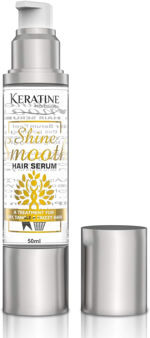 Professional Smooth Shine Serum White | Keratin Nourishing Hair Treatment for Dry, Damaged, Frizzy Hair, Frizz Control | Infused with Keratin, Vitamin E - Coz Love is in the Hair (50ml, 1)