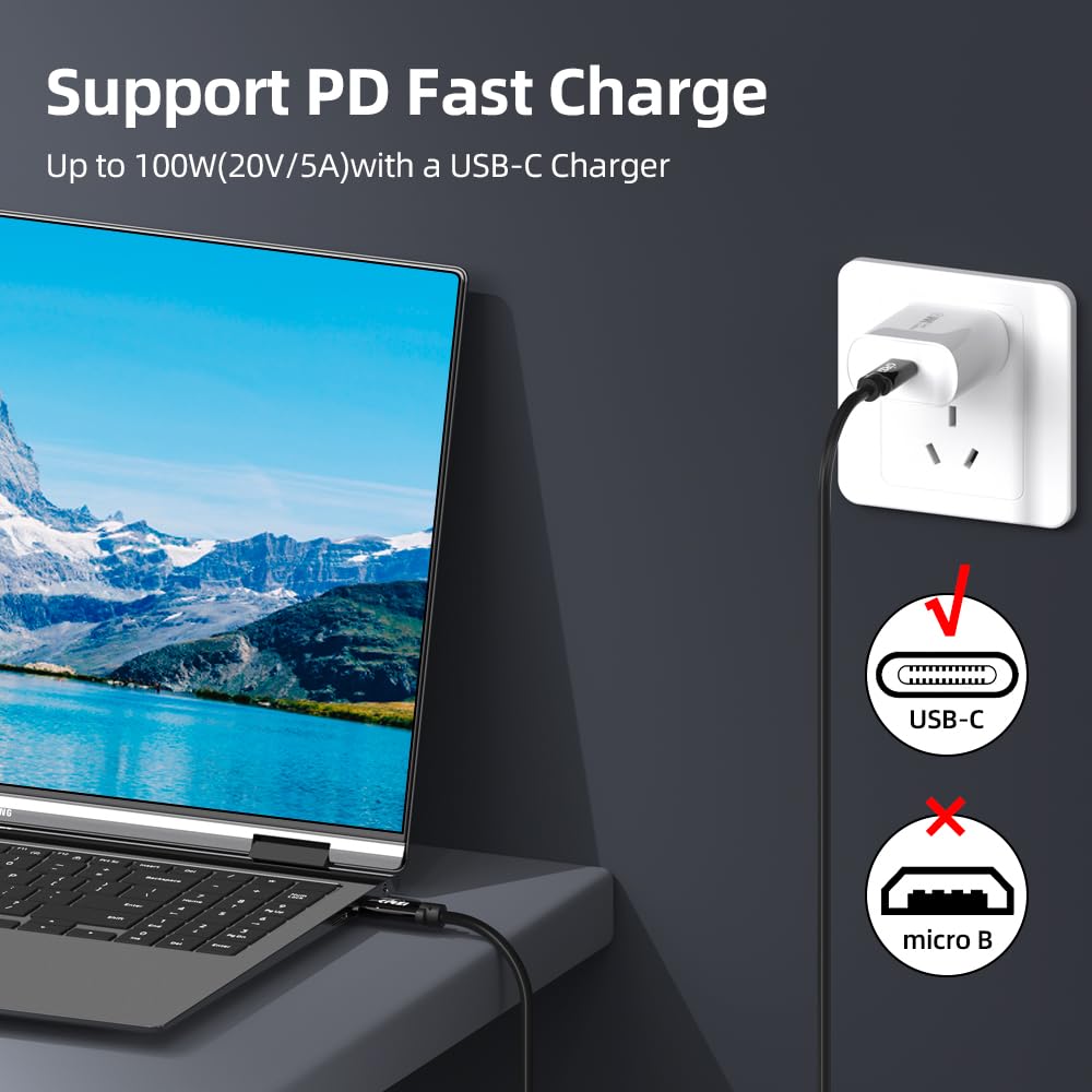 Ultra Long USB C Cable 30 FT, USB-C to C Cable, USB 3.1 Gen 2x2, Supports 4K@60Hz Video Output, 100W PD Fast Charging, 10Gbps Data Transfer, for Smartphone, Laptop, Tablet, TV, Monitor and More