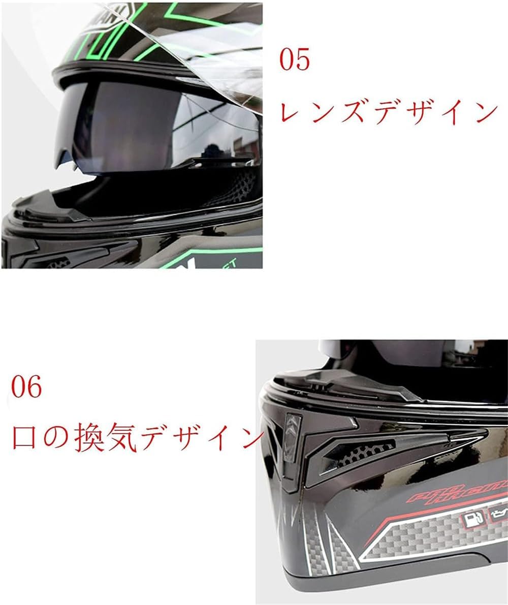 JIEKAI902 バイク用品フリップアップ 男女兼用 メンズ レディース オートバイライダー装備フルフェイスダブルシールド 取り外