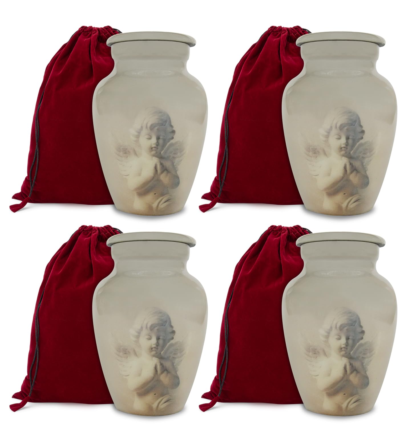 Honorary Memorials Angel's Blessing Keepsake Box for Human Ashes - Handmade Cremation Urn - Adult Burial Urn - Satin Bag for Urn and for Ashes Included — image 1
