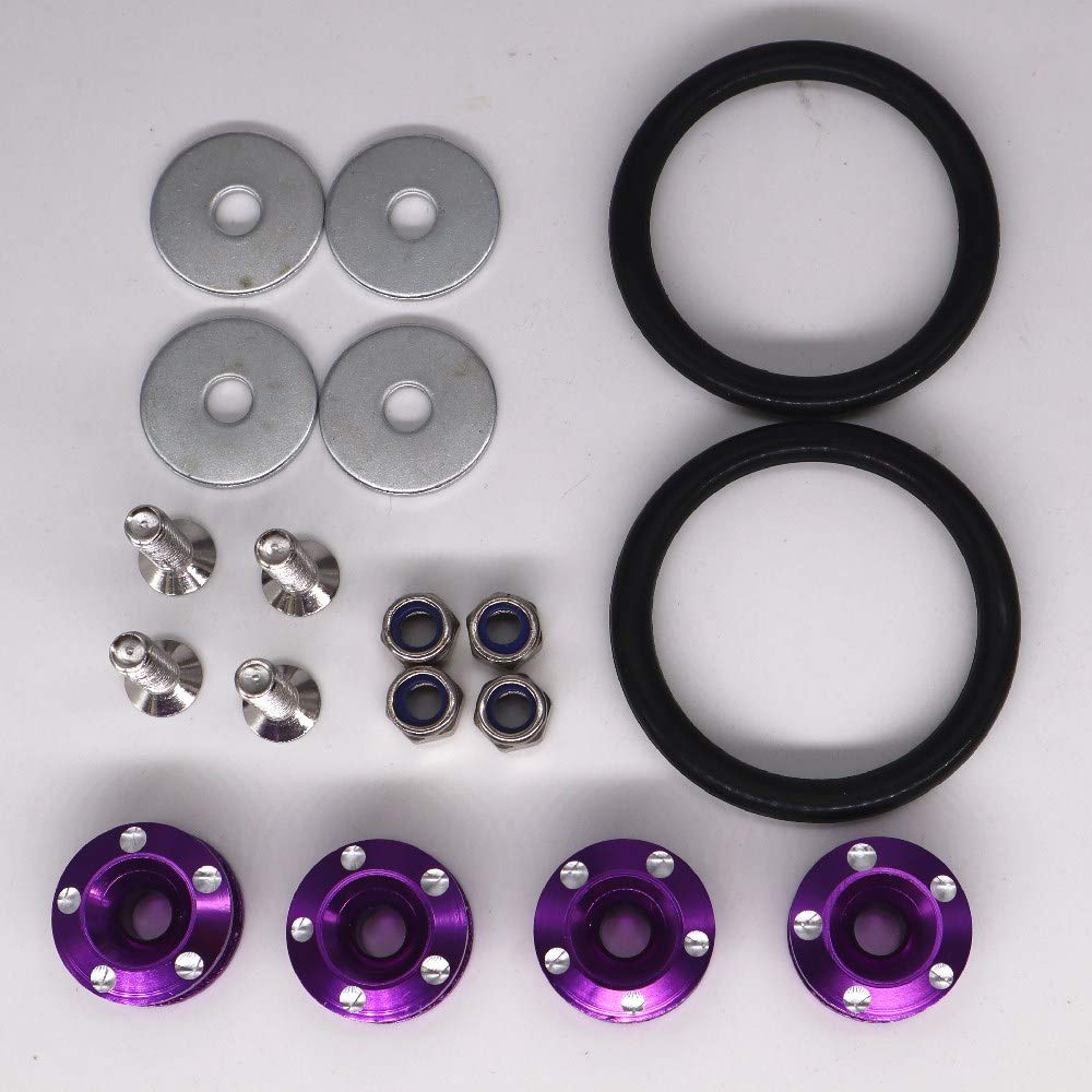 Lot De 8 Fixations Rapides En Aluminium Pour Garde-boue, Pare-chocs Et Capot Moteur - Décoration Et Fixation Facile Pour Voiture - 2