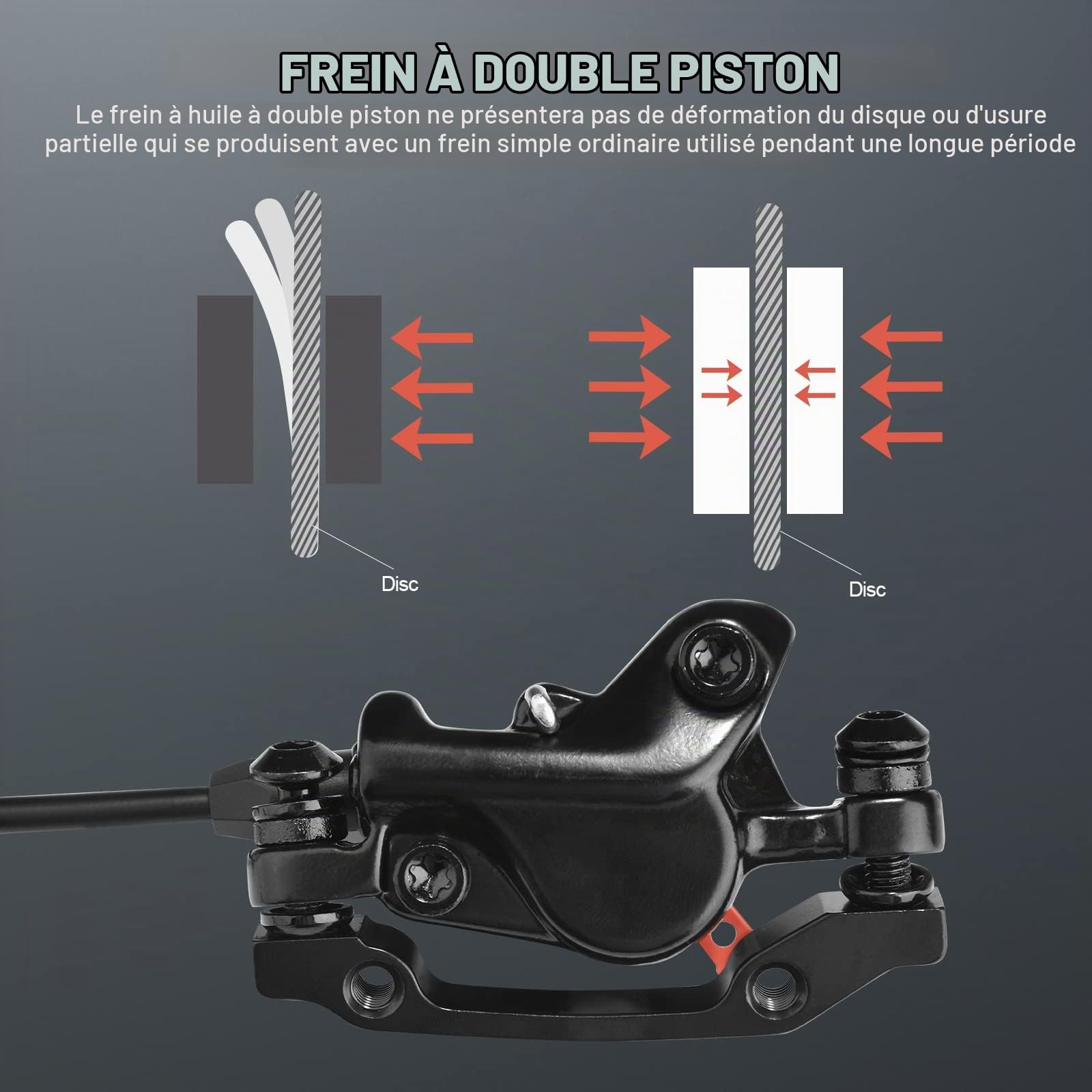 Jeu de Freins hydrauliques VTT Freins à Disque hydrauliques, Kit de Frein à Disque de vélo, avec Rotor à Disque 160mm, Avant 80CM arrière 140CM Frein à Huile Vélo VTT en Alliage d'aluminium