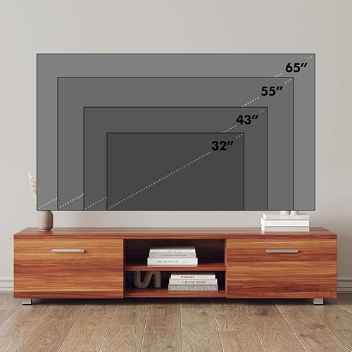 Miniatura 9 de Soporte de TV de 70 pulgadas con toma de corriente para sala de estar, consola multimedia con estación de carga, consola de TV con puerta corrediza