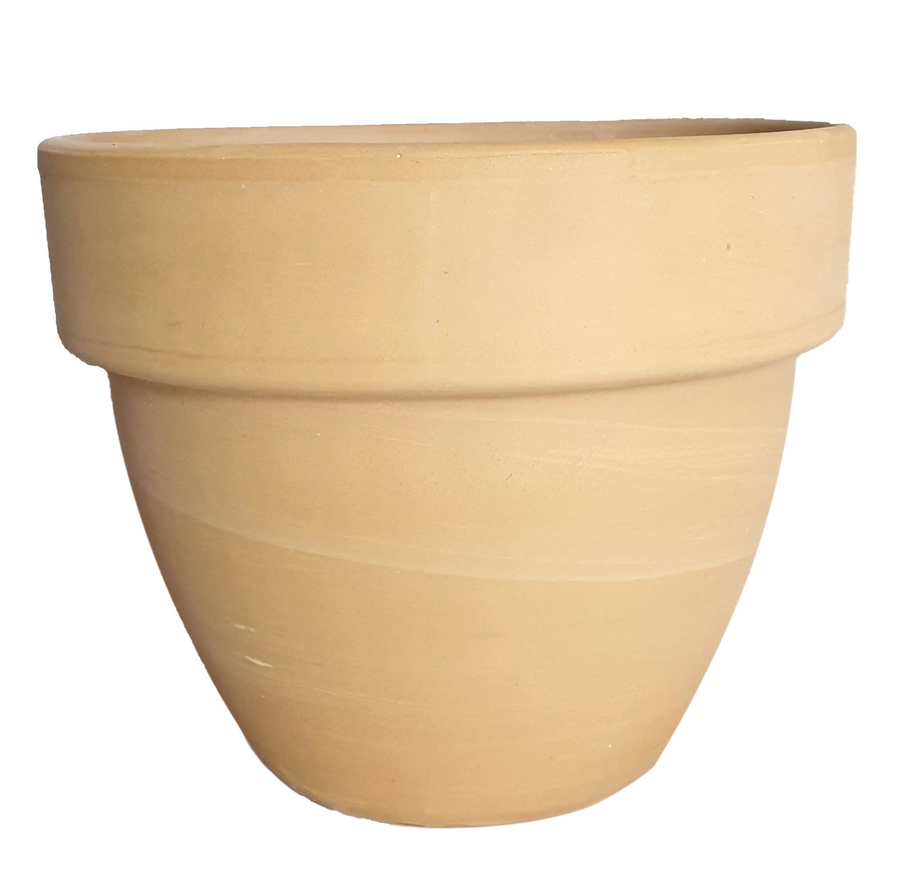 Generico Vaso Terracotta con Sottovaso in Terracotta, Diametro 35 cm, Altezza 29 cm, Fioriera in Cotto Chiaro per Piante Grasse Succulente Cactus Erbe Aromatiche