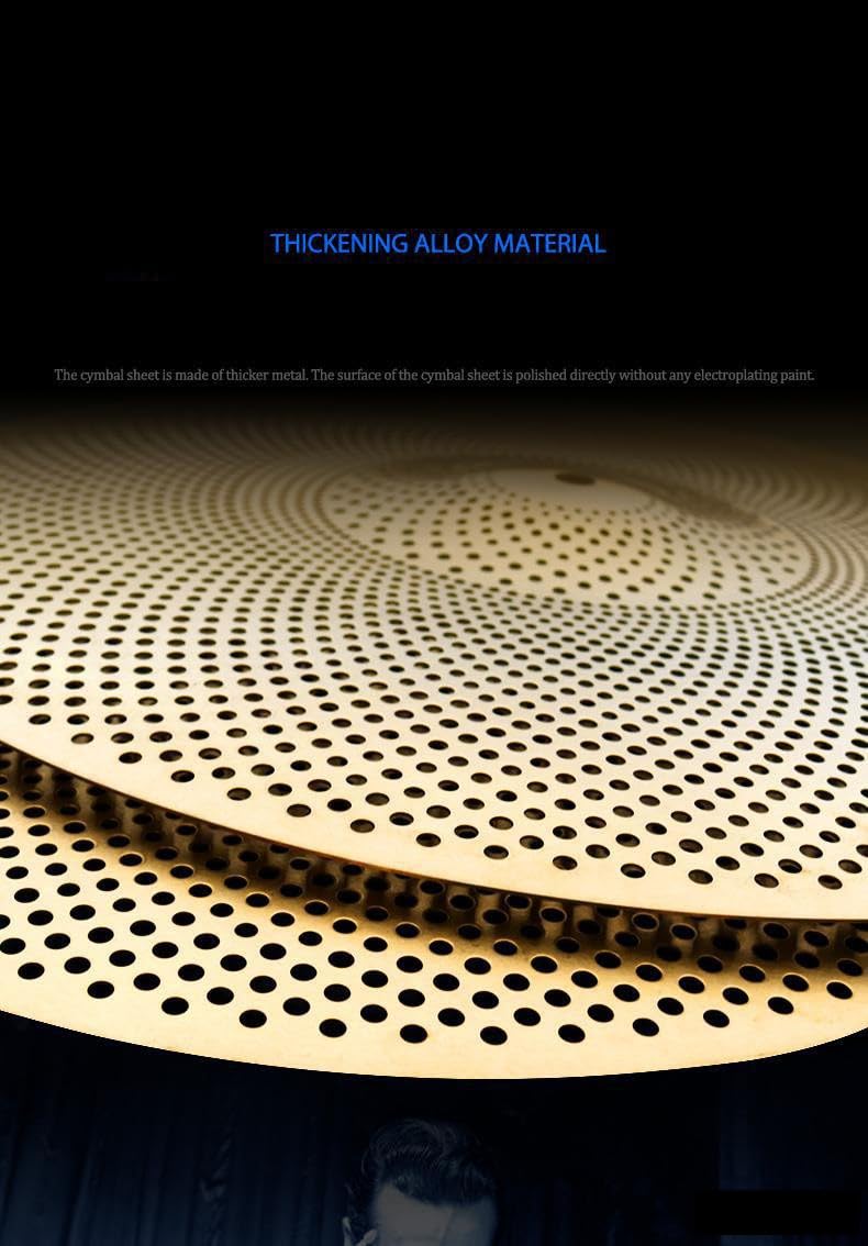 JITEM Drum Silent Cymbal Set, Colored Cymbals, Cymbals of Various Sizes(Size:14in)