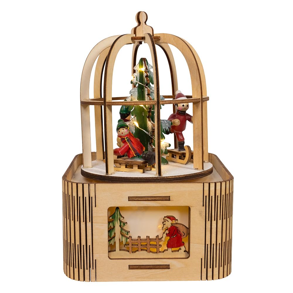 Caja de música Kurt S. Adler marrón para ambientar tu salón con melodías clásicas
