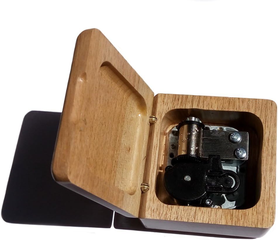 Wind-Up Wooden Music Box with Silver-Plating Movement in,Carrying You from The Castle in The Sky(Laputa),Wood