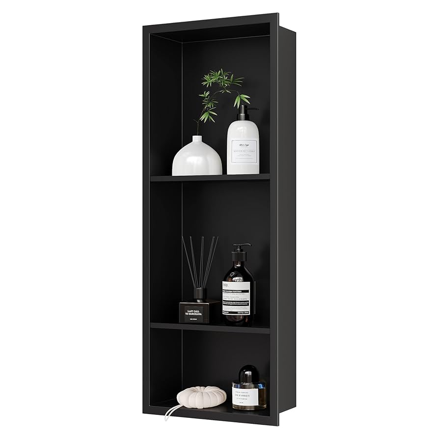 Amazon｜Qeke ステンレススチール 埋め込み式壁ニッチシャワー