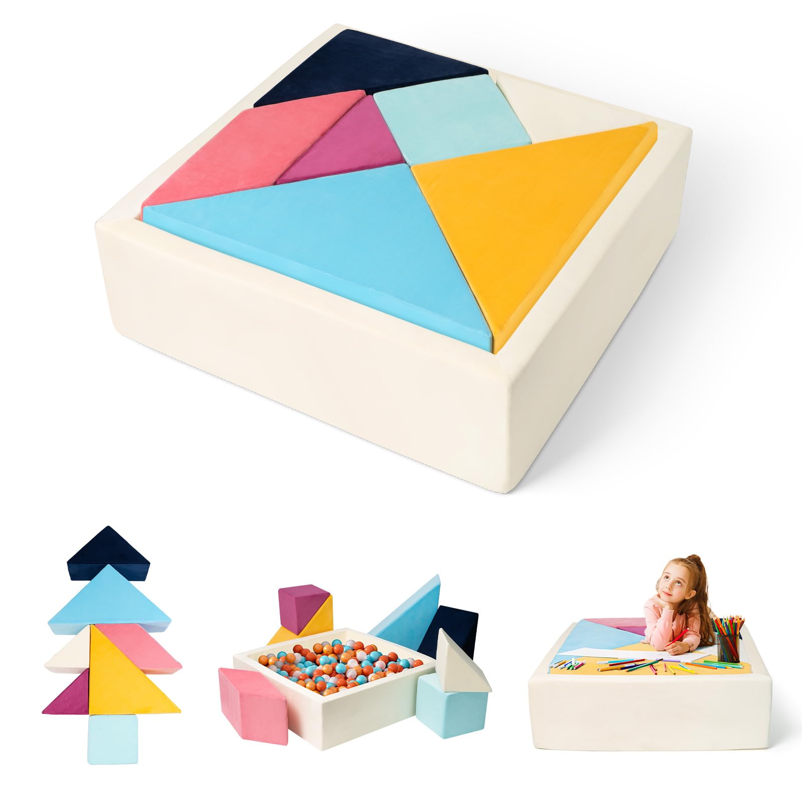 Amazon.com: SUMIHUM Tangram Square Puzzles Couch, Kids Play Sofa