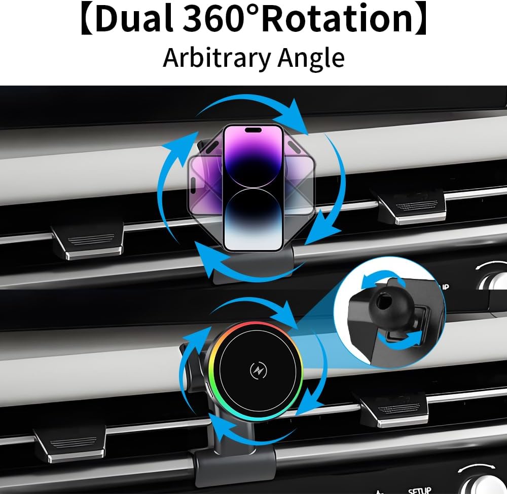 Car Magnetic Phone Mount for Hyundai Tucson 2025 and Hyundai Santa Cruz 2025 2026 Auto Interior Accessories Best Cellphone Holder Fast 15W Wireless Charger Cell Phones Charging GPS Screen Stand