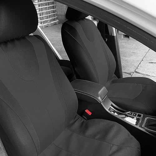 Miniatura 3 de Juego completo de 5 fundas de asiento de automóvil, protectores de asiento delantero de poliéster con fundas de asiento trasero de banco dividido,