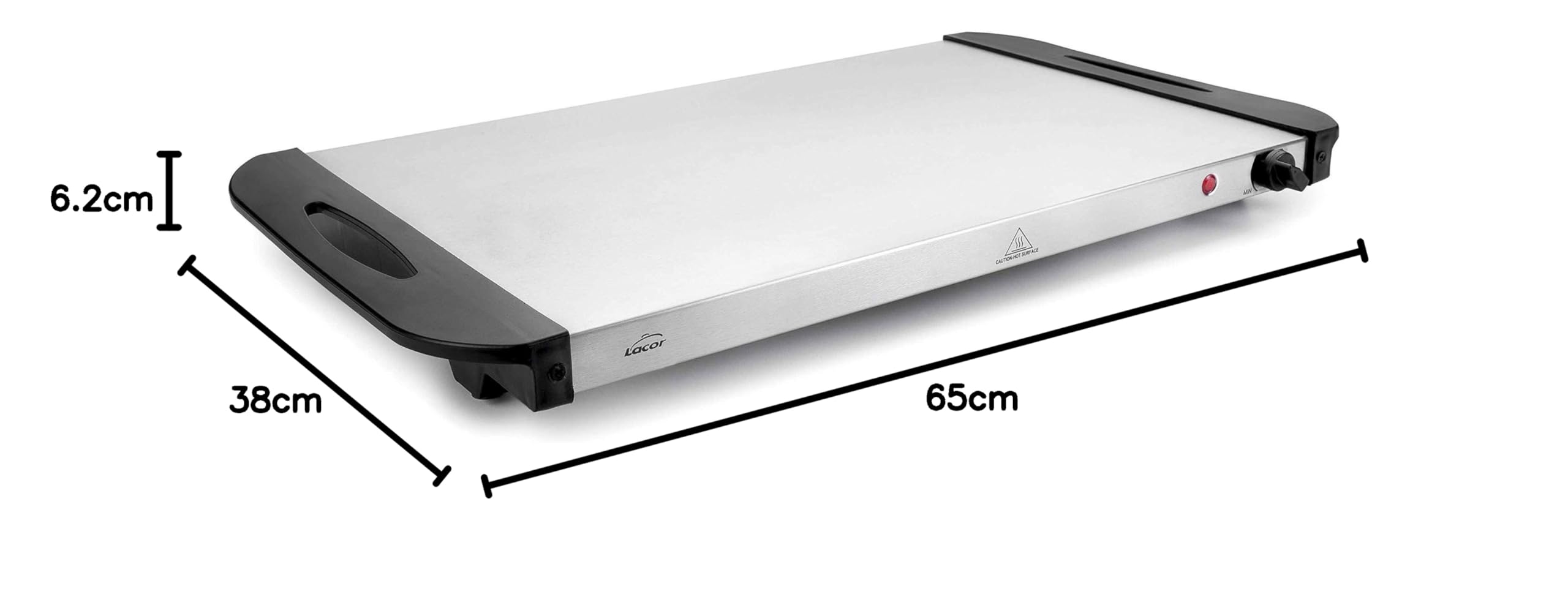 LACOR 69045 - Placa Calentamiento eléctrica INOX 53x35'5 cm, 300 W