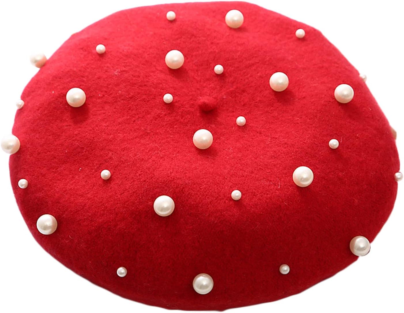 Women Beret Pearl Elegant Sweet Artist French Style Beret Beanie Cap