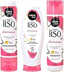 Salon Line, Kit Meu Liso Demais com Shampoo, Condicionador e Defrizante, Não Veganos - Para Lisos Naturais, Alisados ou Relaxados, 200ml e 300ml