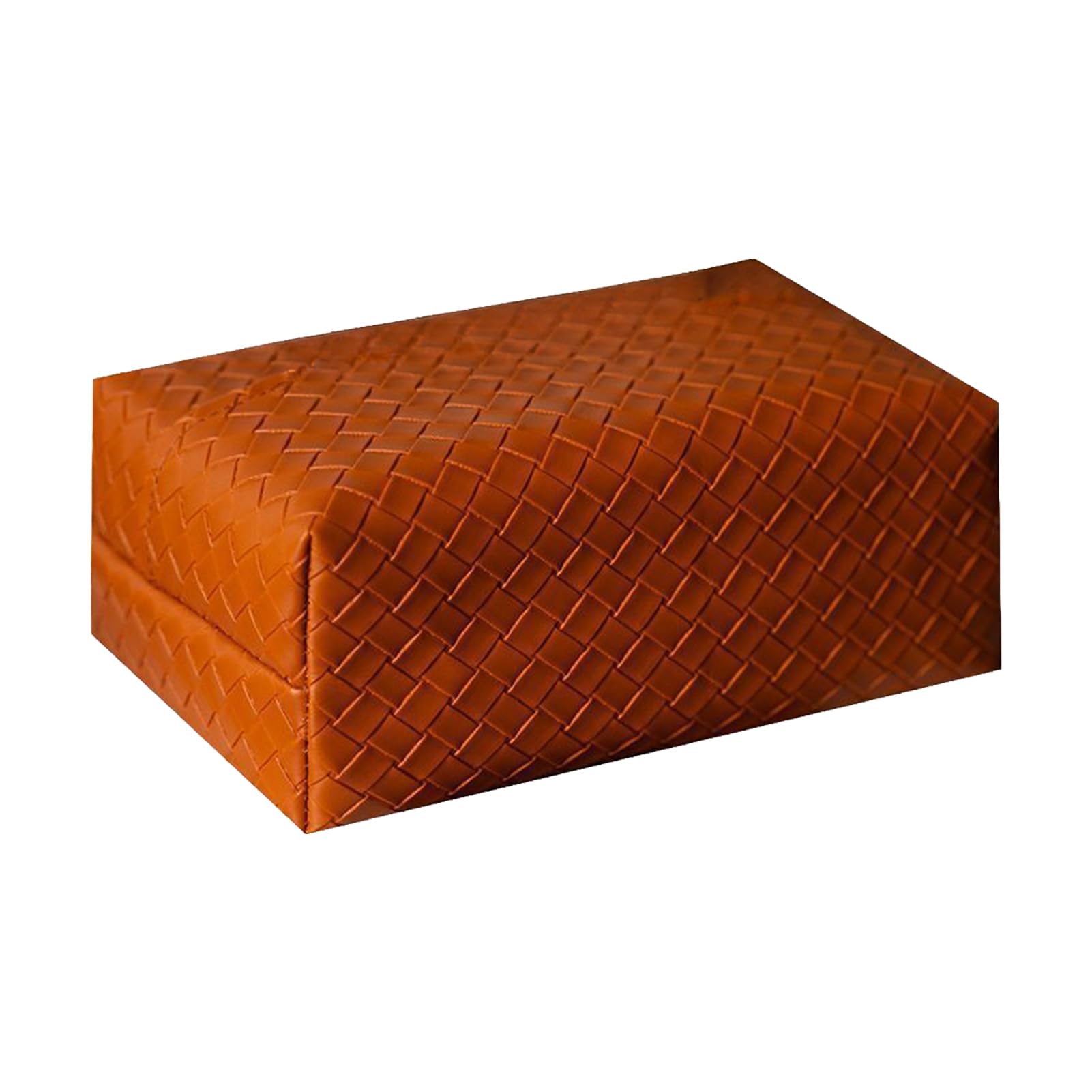 Quoravel PU Leather Tissue Box Cover, Soft Rounded Square Tissue Holder, Napkin Dispenser for Car Home Office, Modern Tabletop Organiser C