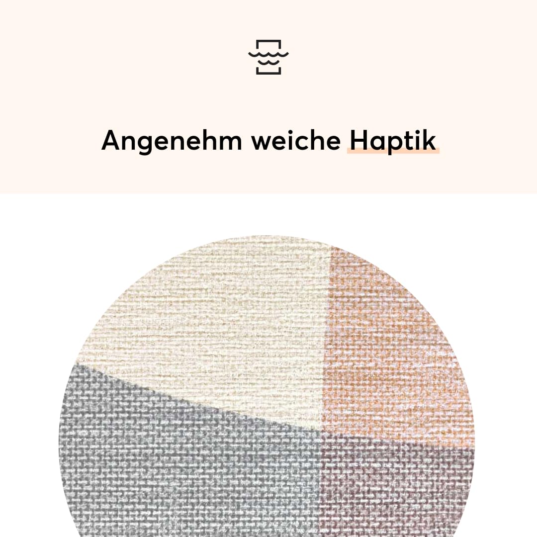 Teppana Waschbarer Teppich Modern - Ban - Pastell - Fleckenabweisend - Familien- & Haustierfreundlich - Maschinenwaschbar - rutschfest - 80 x 250 cm
