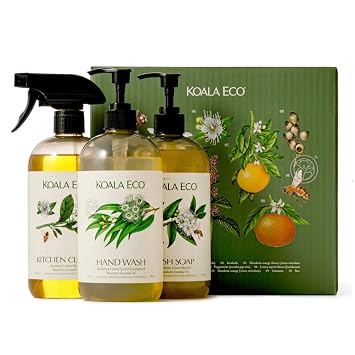 Koala Eco Gift Set of 3 Kitchen Cleaner, Dish Soap & Hand Wash, 16oz