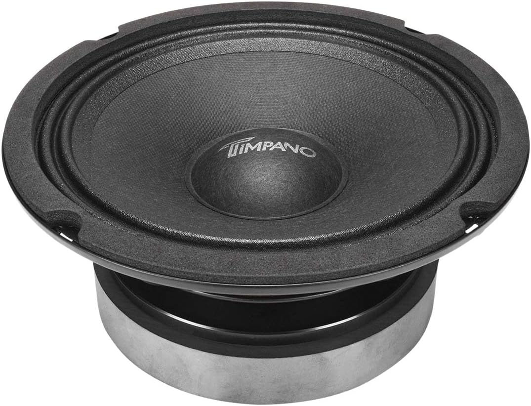 Timpano 6.5 Inch Premium PRO Audio Speaker 600 Watts TPT-MD6-8 Slim High Output 8 Ohm, Midrange Car Audio Loudspeaker Compact for Custom Doors (Single)