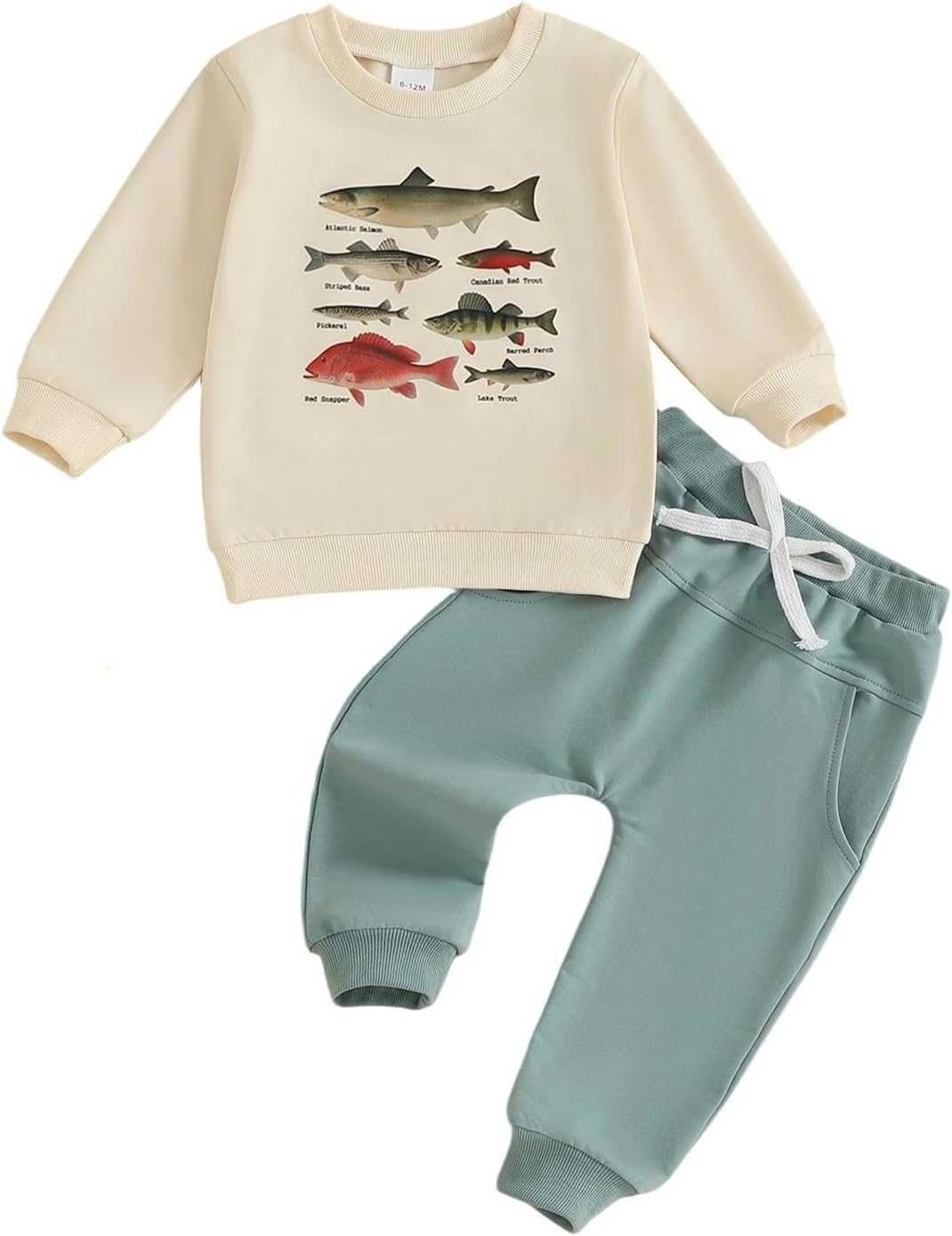 Fernvia Toddler Baby Boy Fall Clothes Animal Print Long Sleeve Pullover Tops + Drawstring Pants Winter Outfits