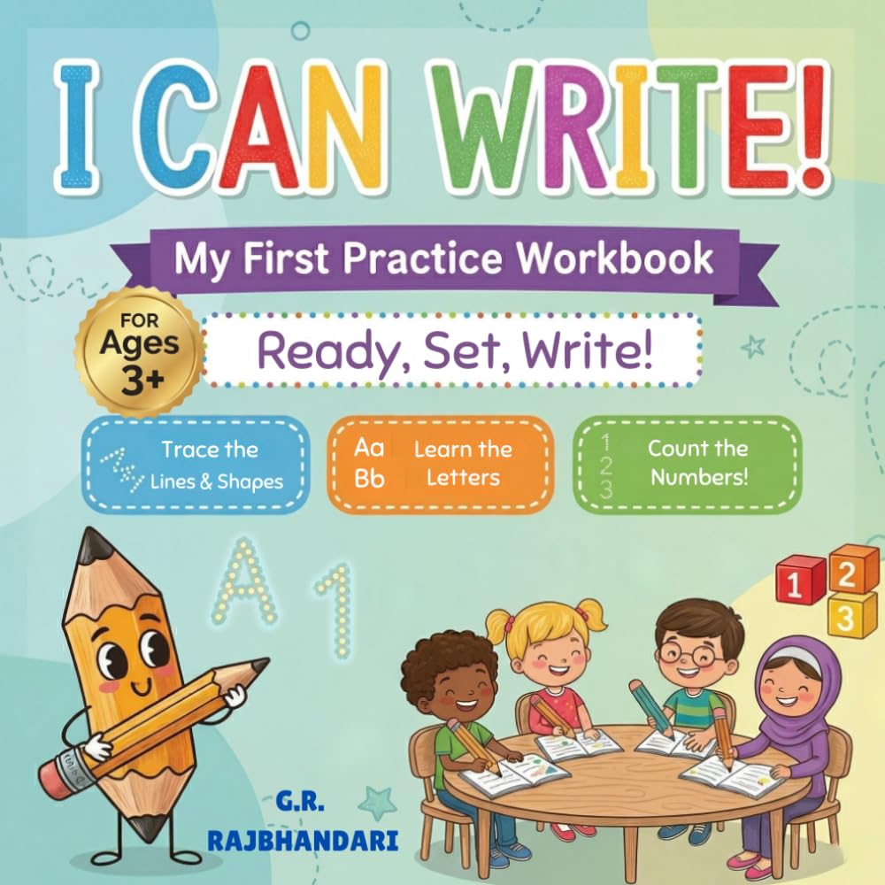 I Can Write! My First Practice Workbook: Lines & Shapes Tracing, Letters, Numbers Practice for Kids and More!