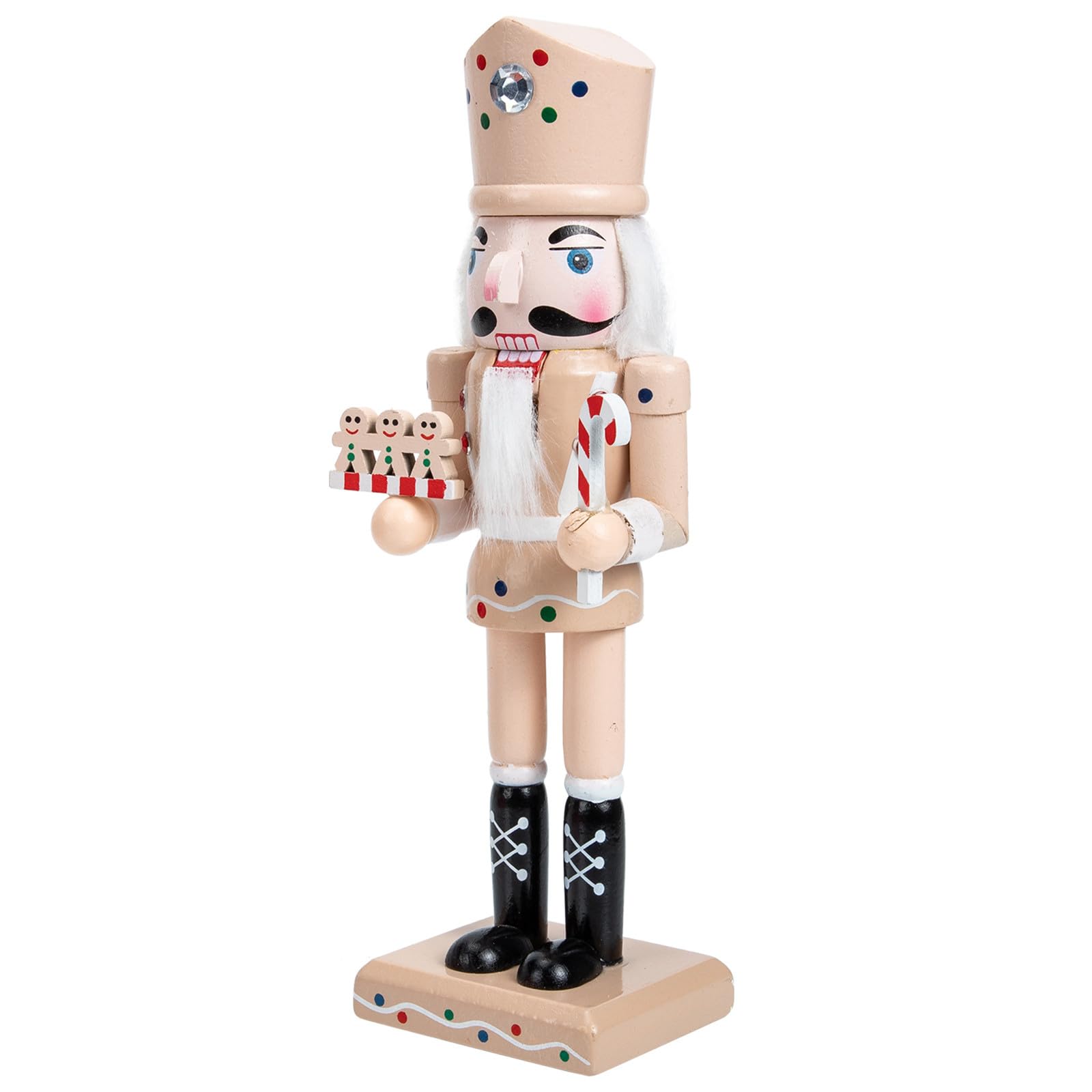 Figurine Soldat Gingembre en Bois Rose avec Socle Stable pour Bureau
