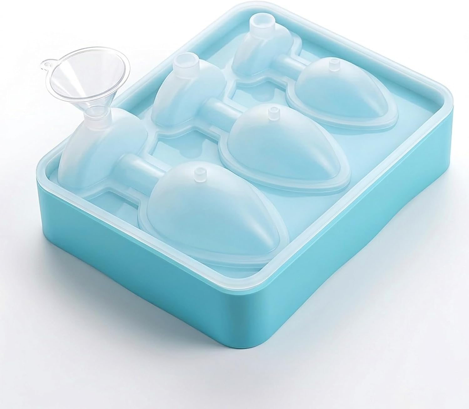 Molde para cubitos de hielo de silicona azul transparente miniatura 1