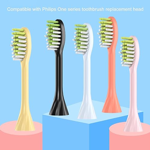 Miniatura 6 de SDUMY Cabezales de repuesto para cepillos de dientes compatibles con Philips BH102206 Sonicare One, blanconaranjaamarillonegrorosa, paquete de 5