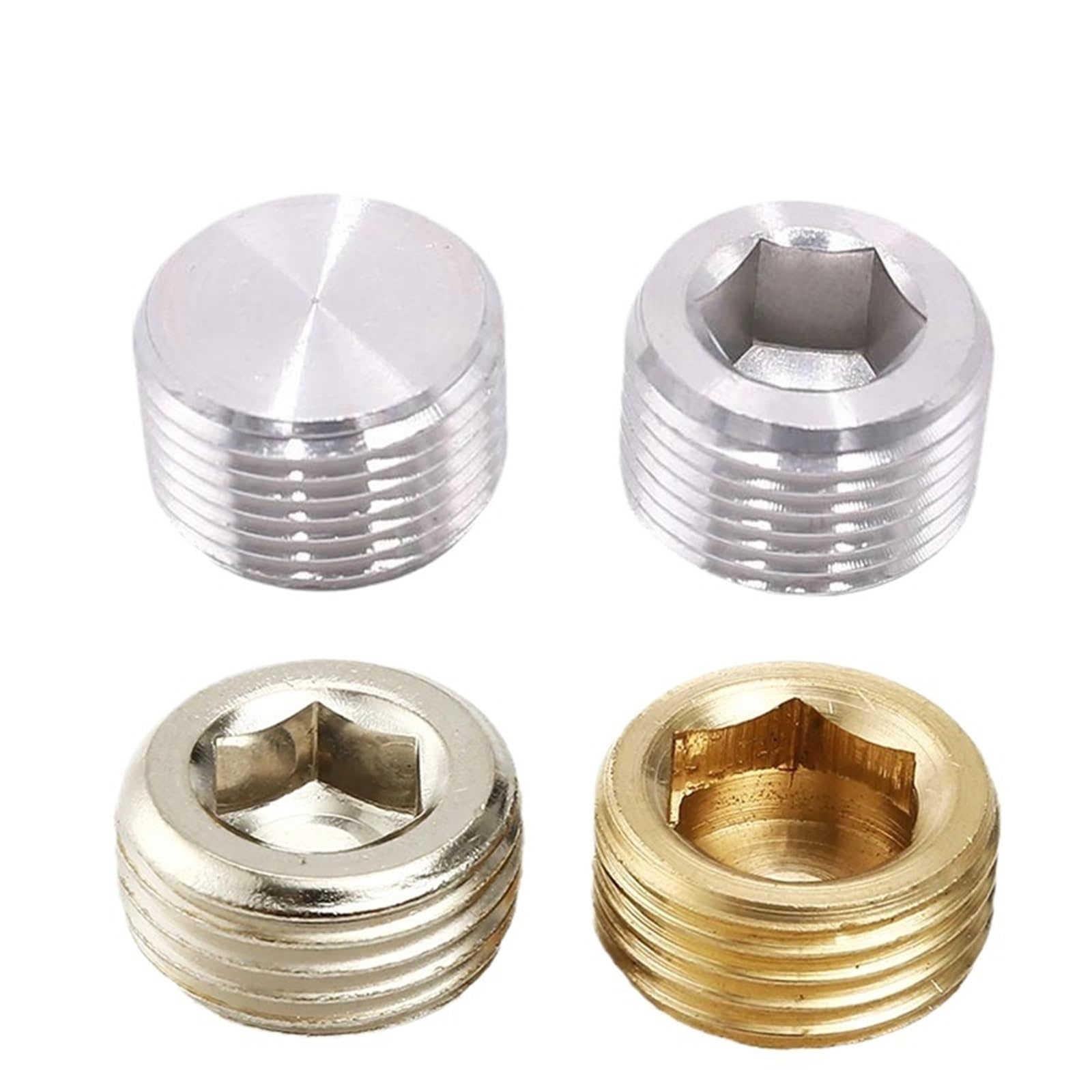 10 sztuk/partia M5 1/8 1/4" 3/8" 1/2" 304 stal szlachetna mosiądz niklowane żelazo sześciokątne pneumatyczne nasadka do powietrza (ron, 1 cala)